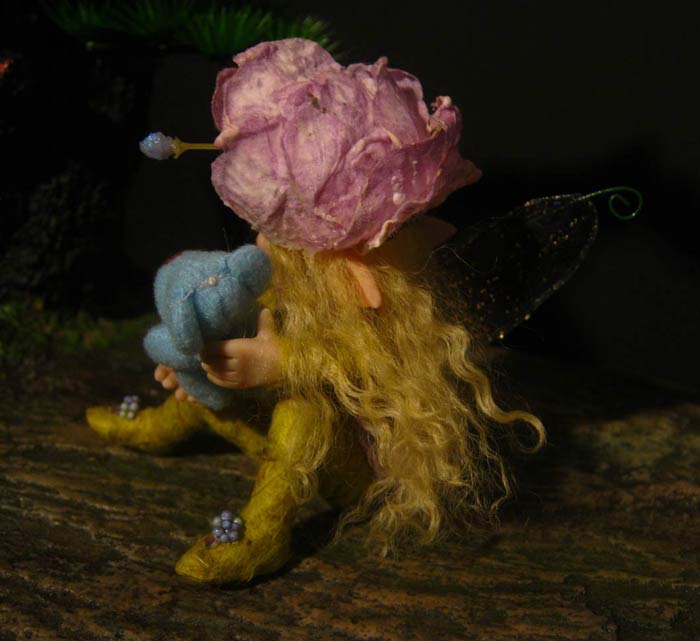 Ooak Baby Fairy Melina and Teddy Bear